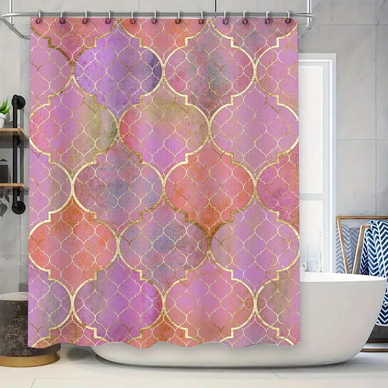 

Modern Cats Rule Shower Curtain Red White Textural Print Decorative Bath Shower Curtain Perfect for Cat Lovers 90x180cm