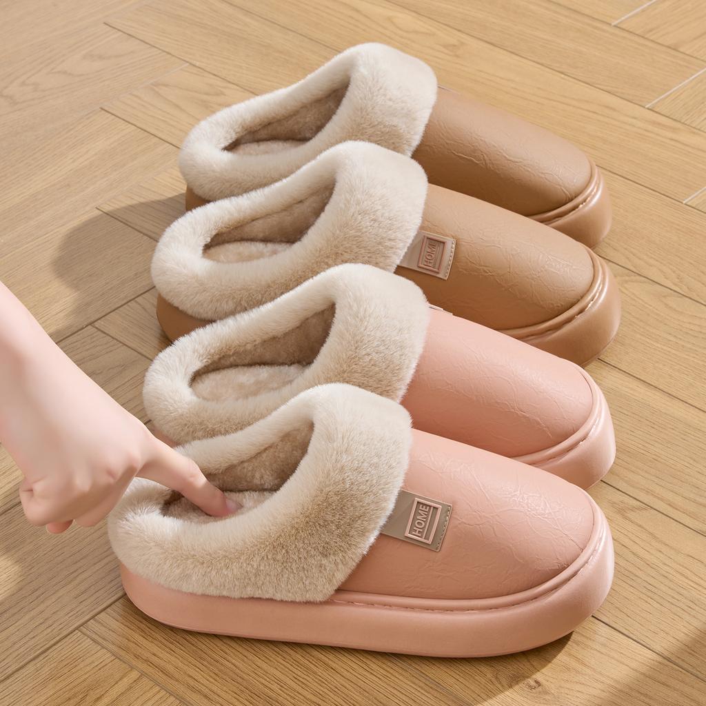 Platform Women Home Slippers Plush Warm Thick Bottom Slides Breathable Soft Non-slip Slippers Indoor Outdoor Men Casual Slippers