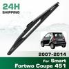 Rear Windshield Wipers Blades,Premium All-Season Wiper blades Replacement For Smart  Fortwo Coupe 451 2007-2014