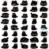 10/20/40pcs Kawaii Black Cat Graffiti Stickers Cute Cartoon Kitten Decals Water Bottle Notebook Phone Graffiti Sticker Kids Toy