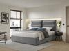 Hydraulic Double Upholstered Bed 140x200cm, Adjustable Headboard, Slatted Base and Metal Frame, Velvet, Frame with Storage, Grey (Without Mattress)
