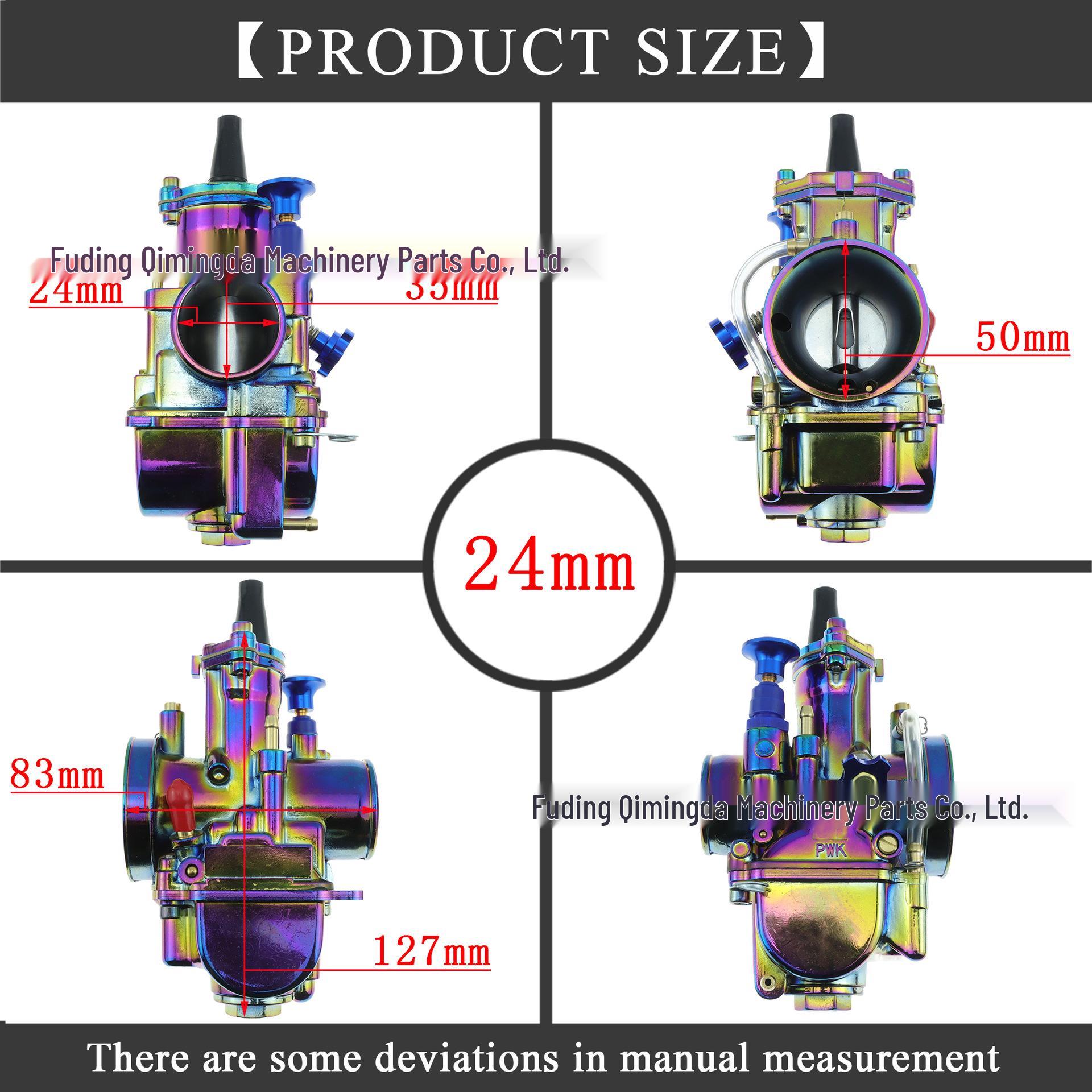Colored Plating PWK21-34mm Motorcycle Racing Carburetor for Modification 24mm