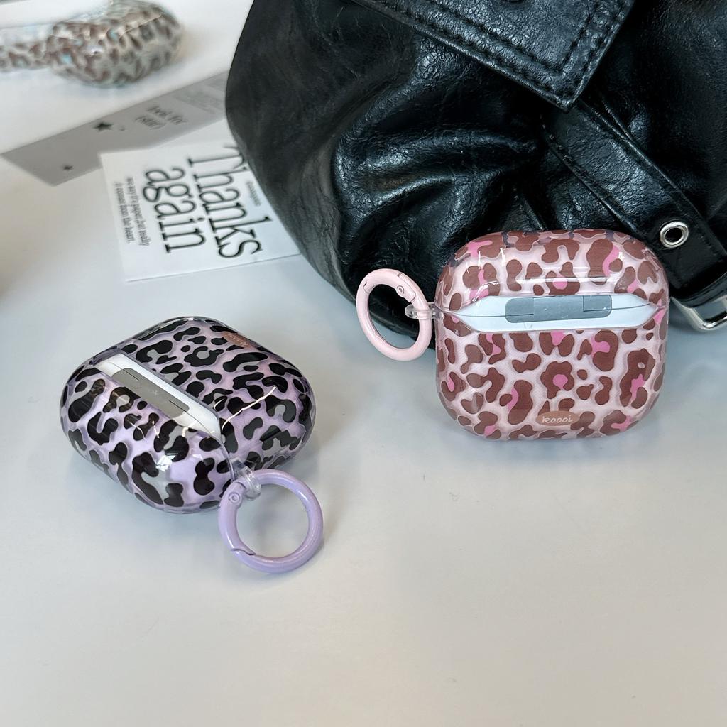Retro semi-transparent smudged leopard print is suitable for AirPods pro1 generation Apple Bluetooth headset case 1 generation 1 generation protective