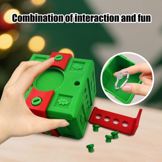 Yousheng Annoying Gift Box with Screws 3D Printed Puzzle Present Box Prank Screw Challenge Case Home Office Decoration Ornament Christmas Gag Gift