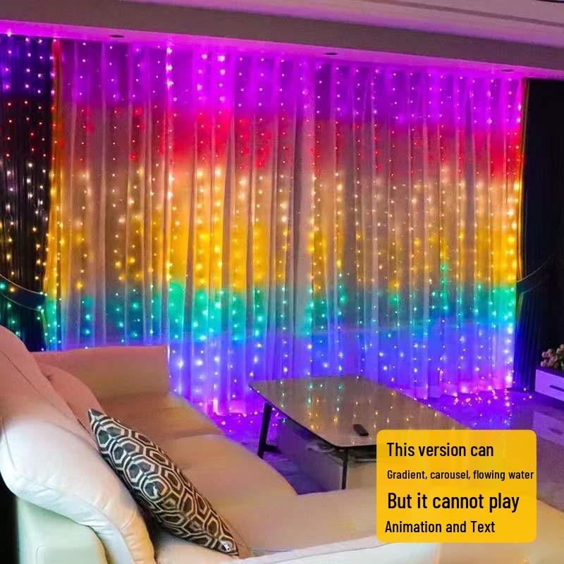 

Светодиодные шторы Dreamcolor с управлением через приложение: Программируемые Bluetooth-эффекты текущей воды и интеллектуальные субтитры 1x1M
