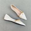 Flat shoes women's soft soles 2025 spring new Xiaoxiangfeng pointed head shallow mouth single shoes French ladyshoes four seasons Doudou shoes