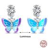Copper Metal Blue Murano Bead Component Pansy Flower Dangle Charm Bead Component Compatible With Authentic Original Brand Bracelet High Quality Fine