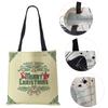 Christmas Snowman Hat Canvas Shopper Bag Merry Christmas Tree Reusable Shoulder Bag Large Capacity Folding Storage Tote Handbag CLE