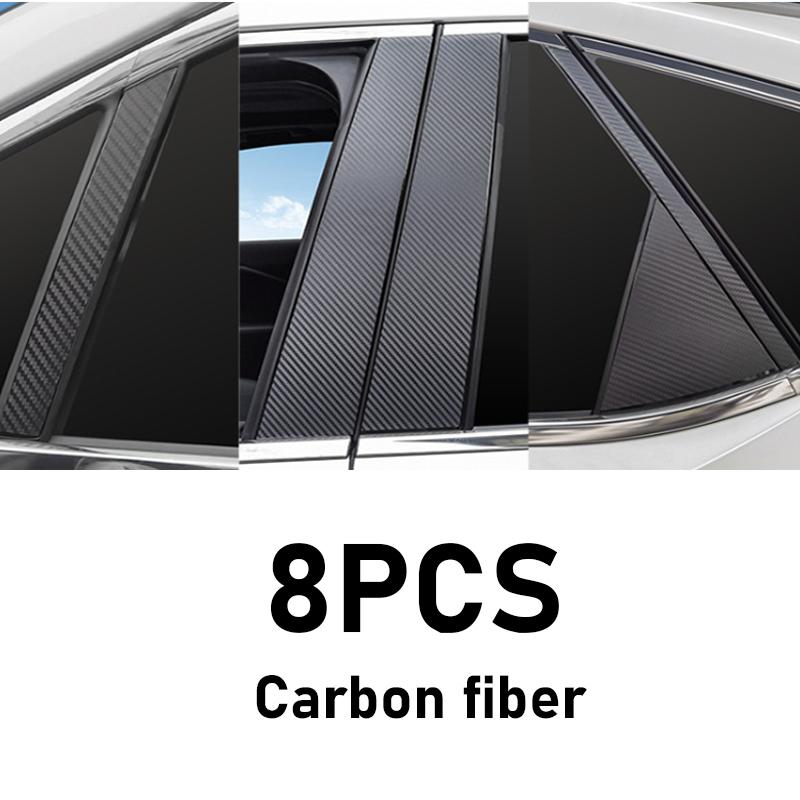 8PCS Car Window Covers For Peugeot 2008 P24 MK2 2020~2024 2021 2022 2023 Black B C Column Pillar Film Stickers Tools Accessories