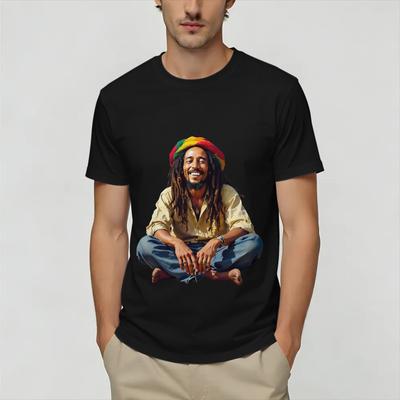 Bob Marleys T Shirt For Unisex Pure Cotton Amazing Tshirts Crew Neck Tees Short Sleeve Clothing Plus Size