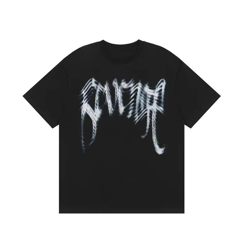 Gothic Font TShirt D Metal Effect Graphic Tee Black Streetwear Bold Letter Print Tops for Unisex Women Casual Unisex Clothing