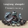 1 sada, kreativní líný čajový set, poloautomatická dračí konvička, magnetický rotující vodivý čajový set, čínský Kung Fu čajový set