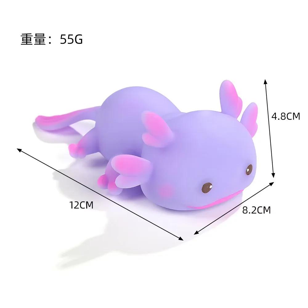 Roztomilé mačkací hračky axolotl, kreslená ryba, relaxační antistresové squishy hračky, úleva od stresu, pomalu se vracející, natahovací hračky pro dospělé a děti