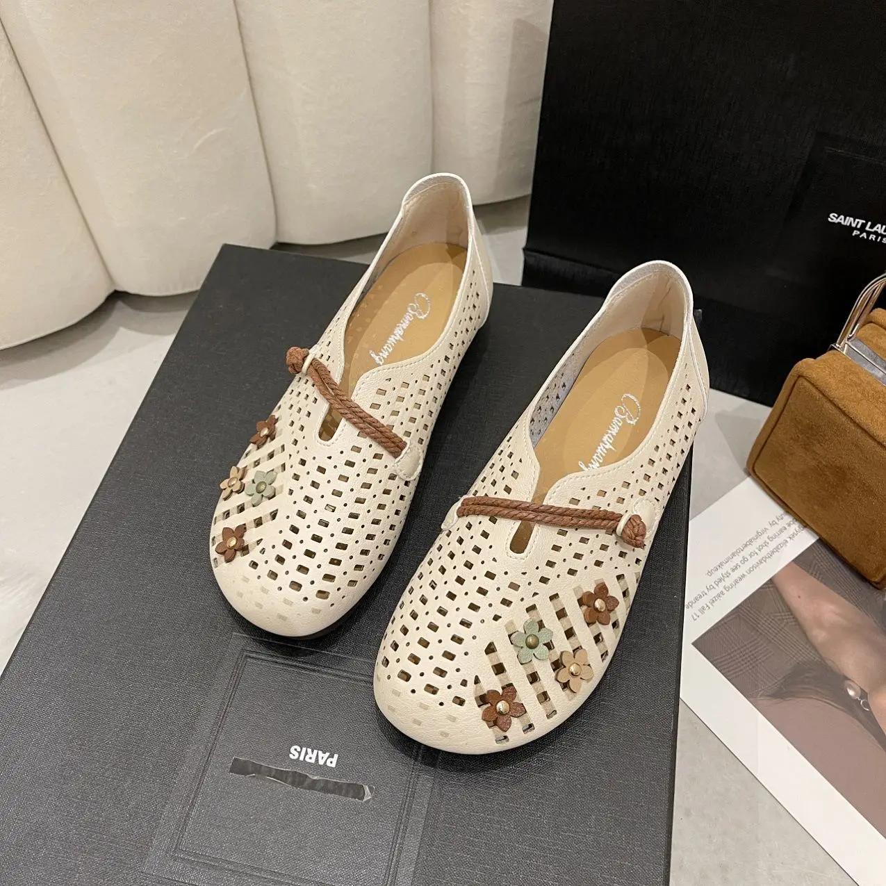 

Женская летняя обувь на плоской подошве, прозрачная обувь для женщин 2024 года, повседневная обувь с круглым носком, прозрачная, плоская, на низком каблуке, элегантная, удобная, популярная 35