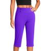 Pantalones de Moda para Mujer de Color Sólido con Bolsillos con Botones y Bajos Divididos Cintura Alta Deportes Yoga Casual Pantalones Recortados