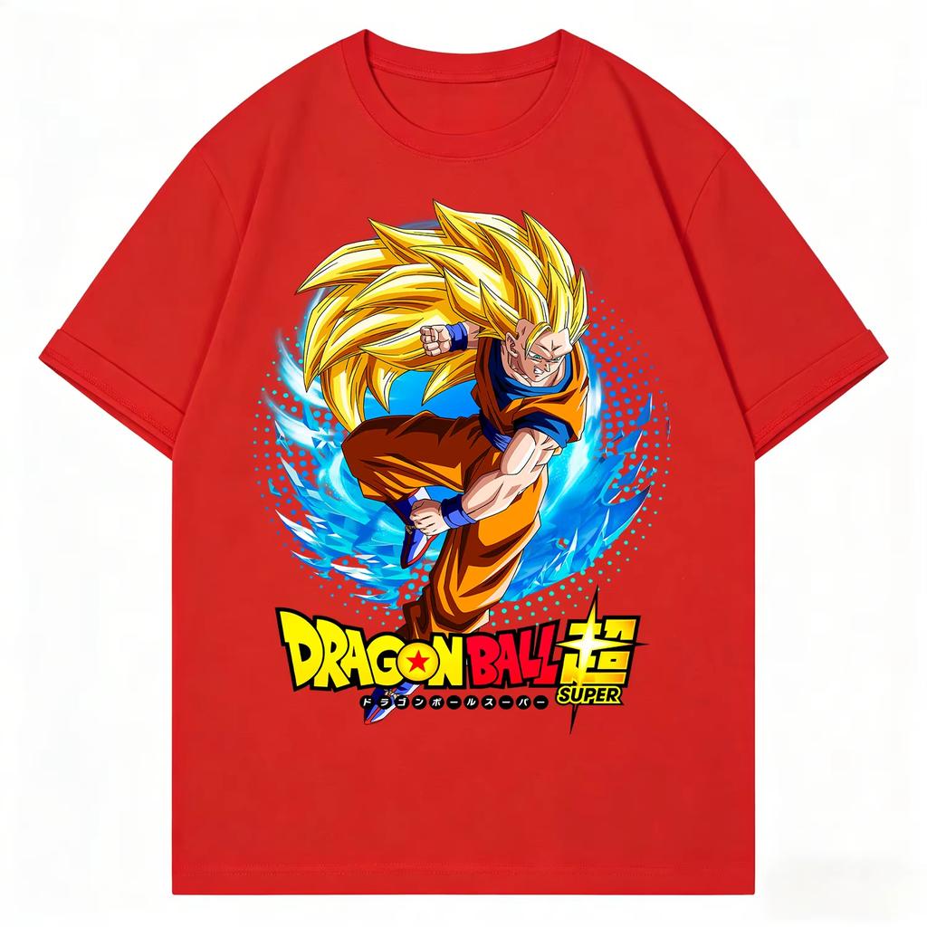 Dragon Ball Vintage Super Saiyan Goku Print Top pure Cotton Unisex TShirt Unisex High Quality Casual Streetwear 2026 Summer Tee
