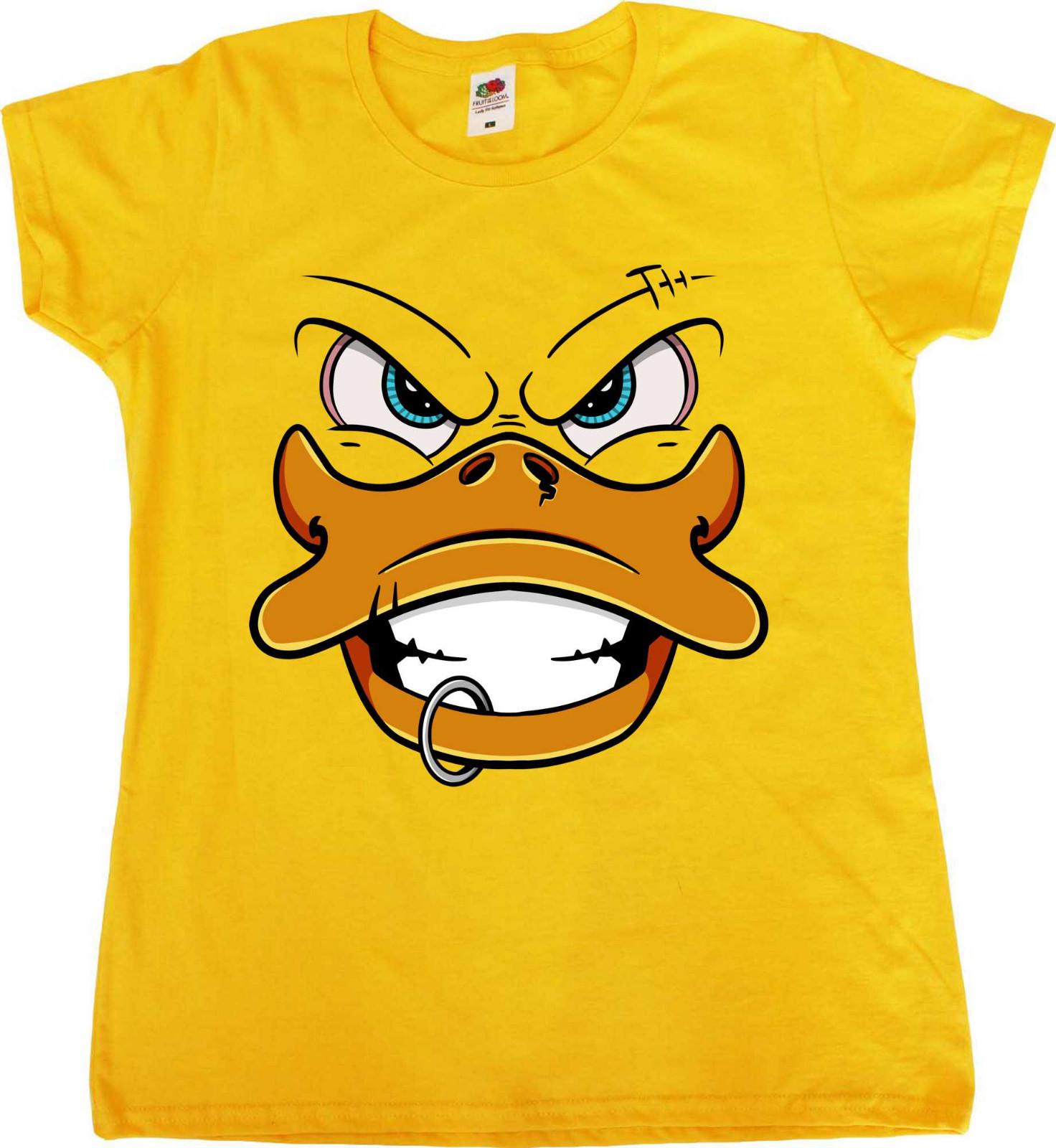 Rubber Duck Punk Rock Grunge Metal Style Female Fit Womens Funny T-Shirt L