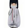 Streetwear Wide Leg Baggy Sweatpants Men Y2K Vintage Loose Curved-leg Pants Casual Sports Straight Hip Hop