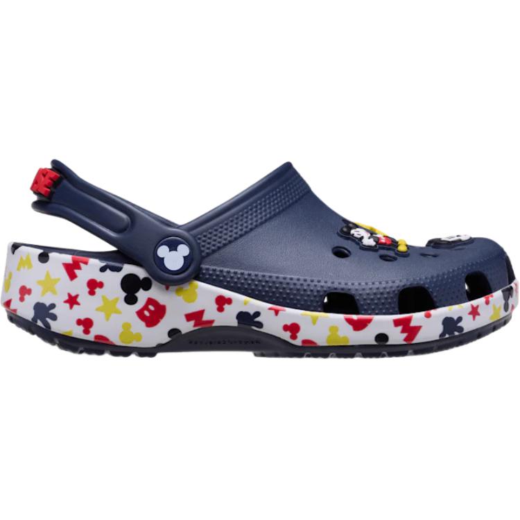 Crocs Kids Mickey Mouse X  Classic Clog Friends Comfortable Versatile Non-Slip Durable Low-Top Casual Shoes Kids Clogs Deep-Blue 211148-90H