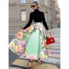 Floral Print Midi Skirt for Women Summer Vacation Style Pink A Line Skirt High Waist Elastic Waist Skirt Casual Office Wear