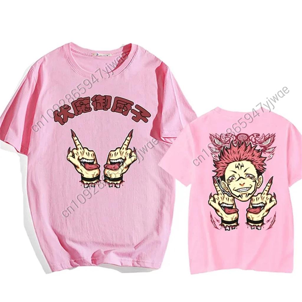 Japanese Anime Jujutsu Kaisen Ryomen Sukuna Character T-Shirt Demon Slayerr Tee Men Casual Loose High-Quality Cotton Top
