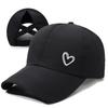Womens Baseball Cap With Breathable And Cross Design Love Embroidery Heart