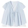 TonLion Women's Fake Two-Piece Short-Sleeve Shirt