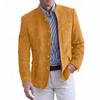 Men Stand Collar Button Front Suede Blazer Casual Slim Fit Suit Jacket with Multiple Pockets for Everyday Wear