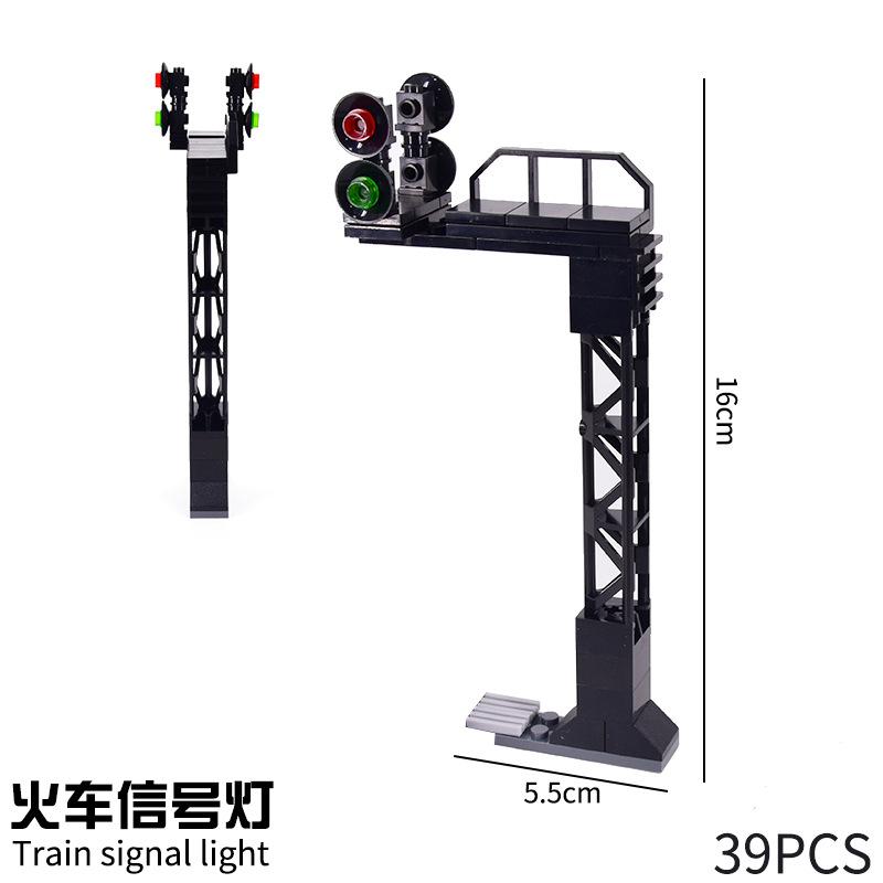 MOC Cross Track Railroad DIY Scene Building Blocks Multi Angle Curved Train Track Bricks Toys Rail Car Compatible With LEGO