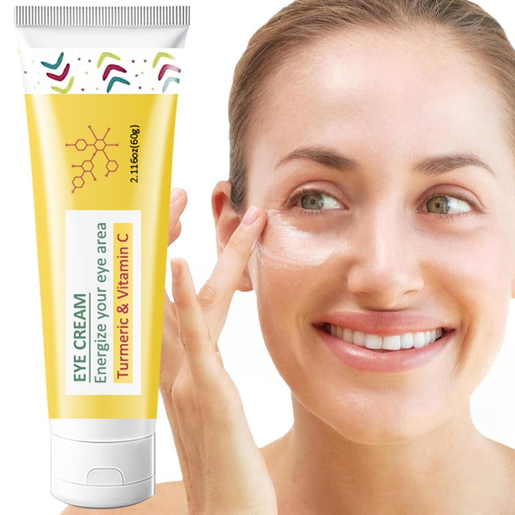 Eye Cream With Turmeric & Vitamin C - Hydrates and Nourishes Delicate Under-Eye Skin, Improves Eye Bags and Firms Skin,60g