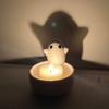 Ceramiczny Świecznik Duch Halloweenowy Uroczy Duch Duże Usta Uchwyt na Świecę Halloweenowa Świąteczna Atmosfera Dekoracja Biurka Prezent