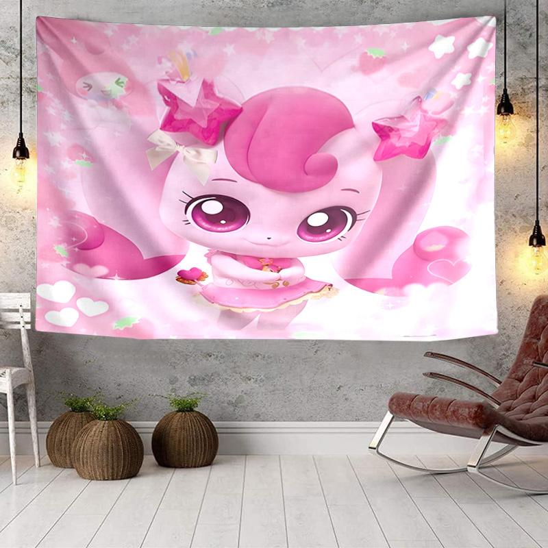 Pink Heartsping Fantasy World Tapestry, Unique Design Tapestry, Wall Decor for Bedroom,Livingroom, Playroom,Heartwarming Fan Holiday Gifts