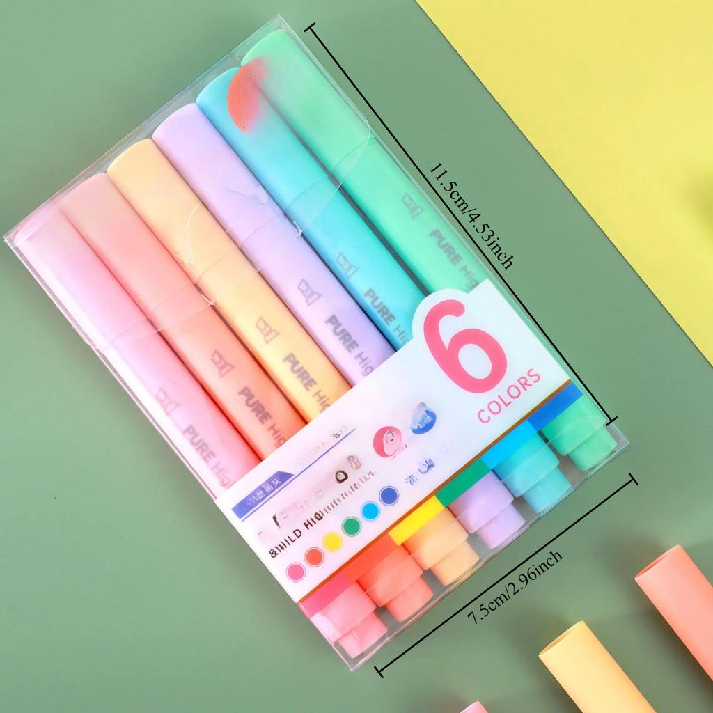 Textmarker in Pastellfarben, Macaron-Stil, fluoreszierender Stift, Zeichen-Textmarker, süßes Briefpapier, Schulbedarf