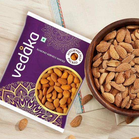 Vedaka 100% Natural California Almonds - 500g | High In Fiber | Hygienically Packed