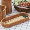 Oval Shape Tableware Storage Basket Retro Desk Shelf Baskets Faux Wicker Tray  Dining Room