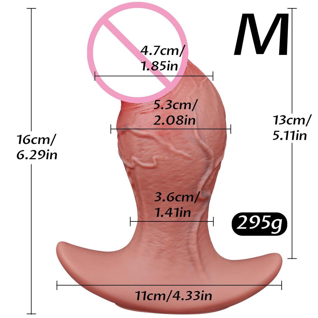 Extra Large Soft Flesh Realistic Veins Wearable Anal Plug Masturbator for Men and Women