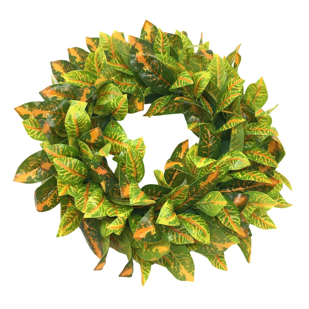 

Artificial Leaves Wreath Door Simulation Garland Home Office Hanging Plastic