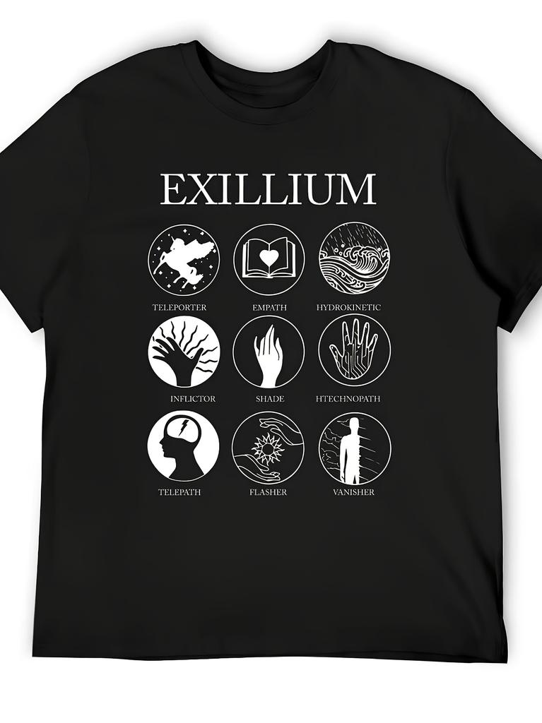 Unisex T-shirt Keeper Of The Lost Cities Exillium Men'S Vintage Graphic T-Shirt Black With White Geometric Design,