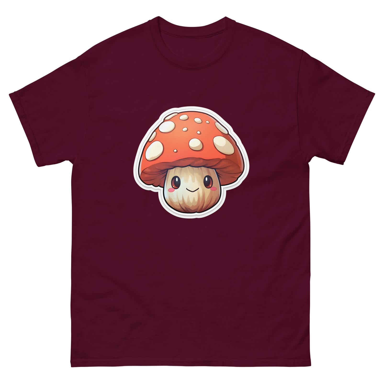 Smiling Anime Mushroom T-Shirt Mens Womens Tees Top L