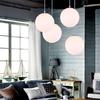Modern Simple Single Head Milky White Glass Ball E27 LED Chandelier Living Room Dining Bedroom Kitchen Lighting