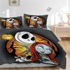 3pcs Disney Sally Jack Skellington & Zero Quilt Set Soft and Comfortable Bedroom, Guest Room and Dorm Decor Bedding Set B019