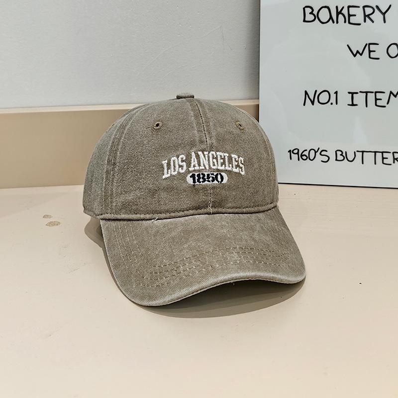 Fashionable Casual Wash Cotton Baseball Hat for Women Fashion Brand Letter Embroidery Couple Baseball Cap Breathable Spring and Summer