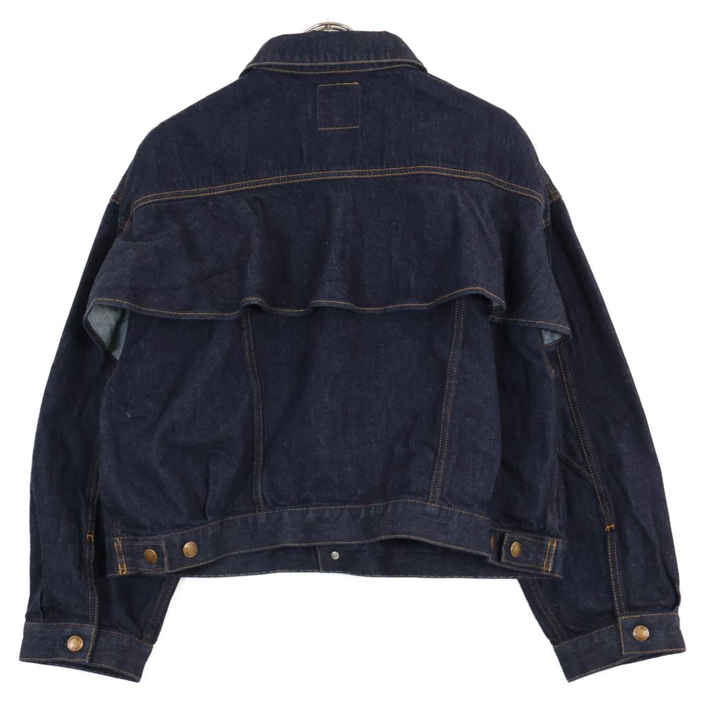LANVIN en Bleu 3126206 Back Frill Denim Jacket Jacket 38 IndigoUsed