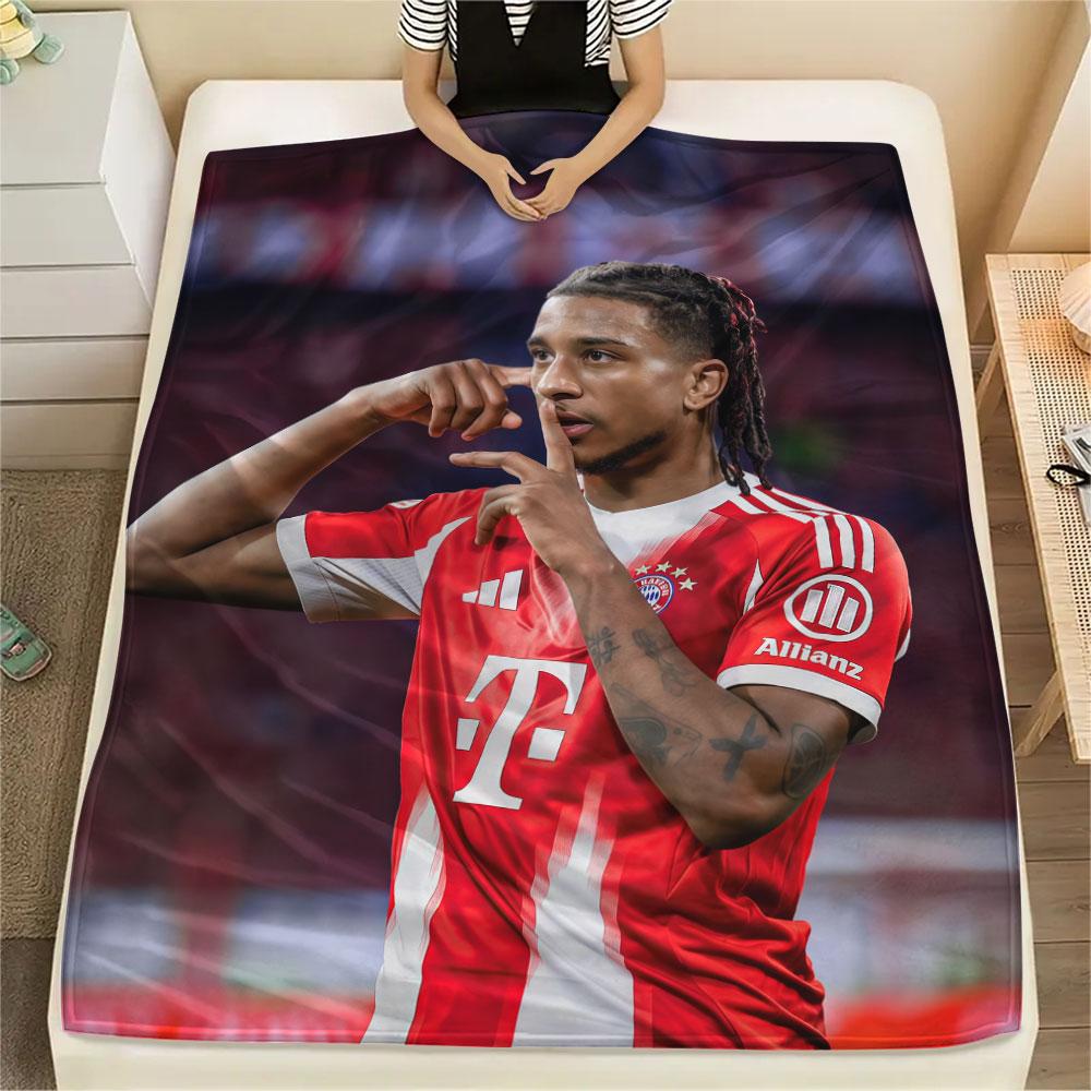 Michael Olise Bedrukte Flanellen Deken, zachte plaid voor slaapkamerbank, wasbaar, voetbalfan merchandise, geweldig cadeau.