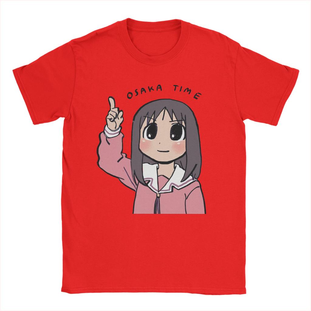 Męskie Koszulki Osaka Time Ayumu Anime Azumanga Daioh Vintage Czysta Bawełna T-shirty Krótki Rękaw Koszulka Okrągły Dekolt Odzież Nadruk