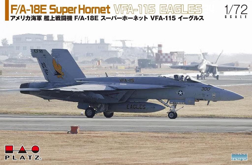 PLATZ 1/72 Scale American Carrier-Based Fighter F/A-18E Super Hornet VFA-115 Eagles AE-47 Plastic Model Kit with Etched Parts (Airplane)
