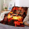 Flame Warrior Flannel Blanket Throw Blanket Soft Warm Sofa Bed Camping Car Home Decor Unique Christmas Gift C9301048