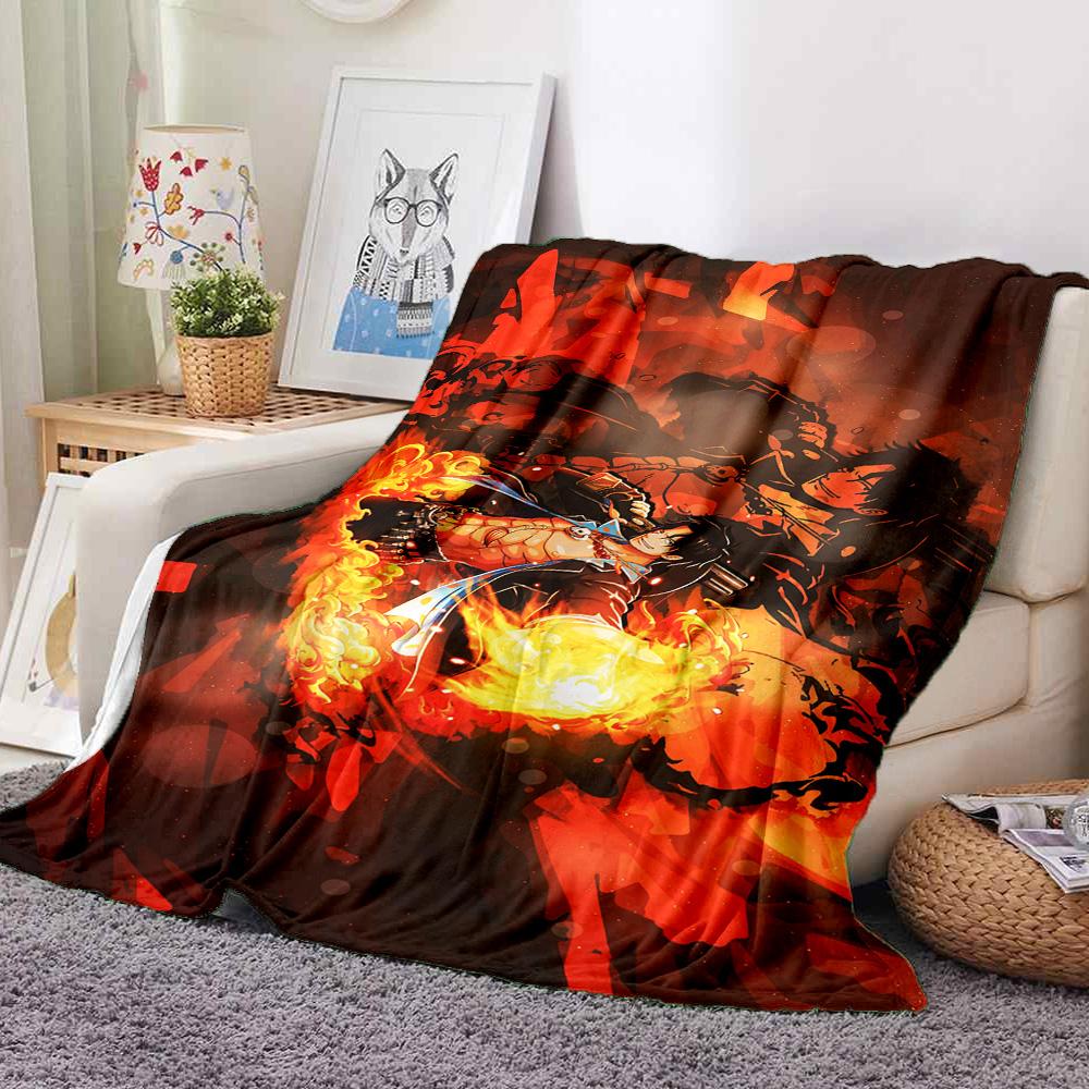 Flame Warrior Flannel Blanket Throw Blanket Soft Warm Sofa Bed Camping Car Home Decor Unique Christmas Gift C9301048