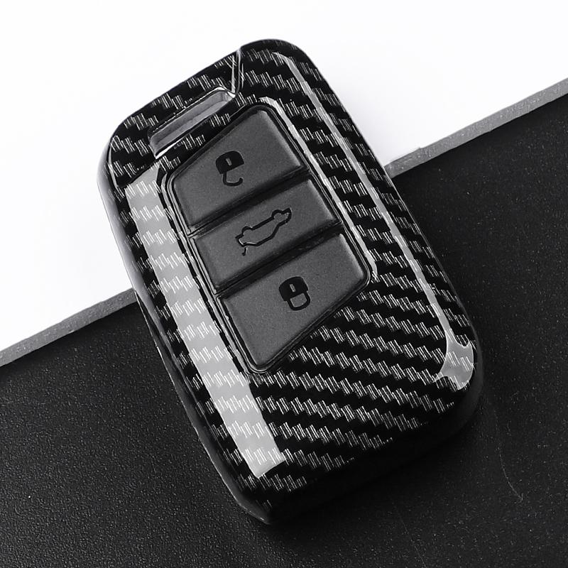 Abs Carbon Fiber Car Key Case Cover For Vw Volkseagen Passat B8 Magotan For Skoda Superb A7 Kodiaq Seat