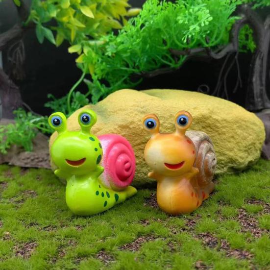 Yousheng Snail Desktop Ornament Cartoon Solid PVC Craft Colorfast Fish Tank Landscaping Smooth Cute Animal Figurine Table Decoration Home Supplies